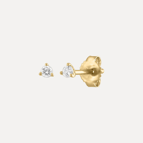 Three Prong Diamond Stud